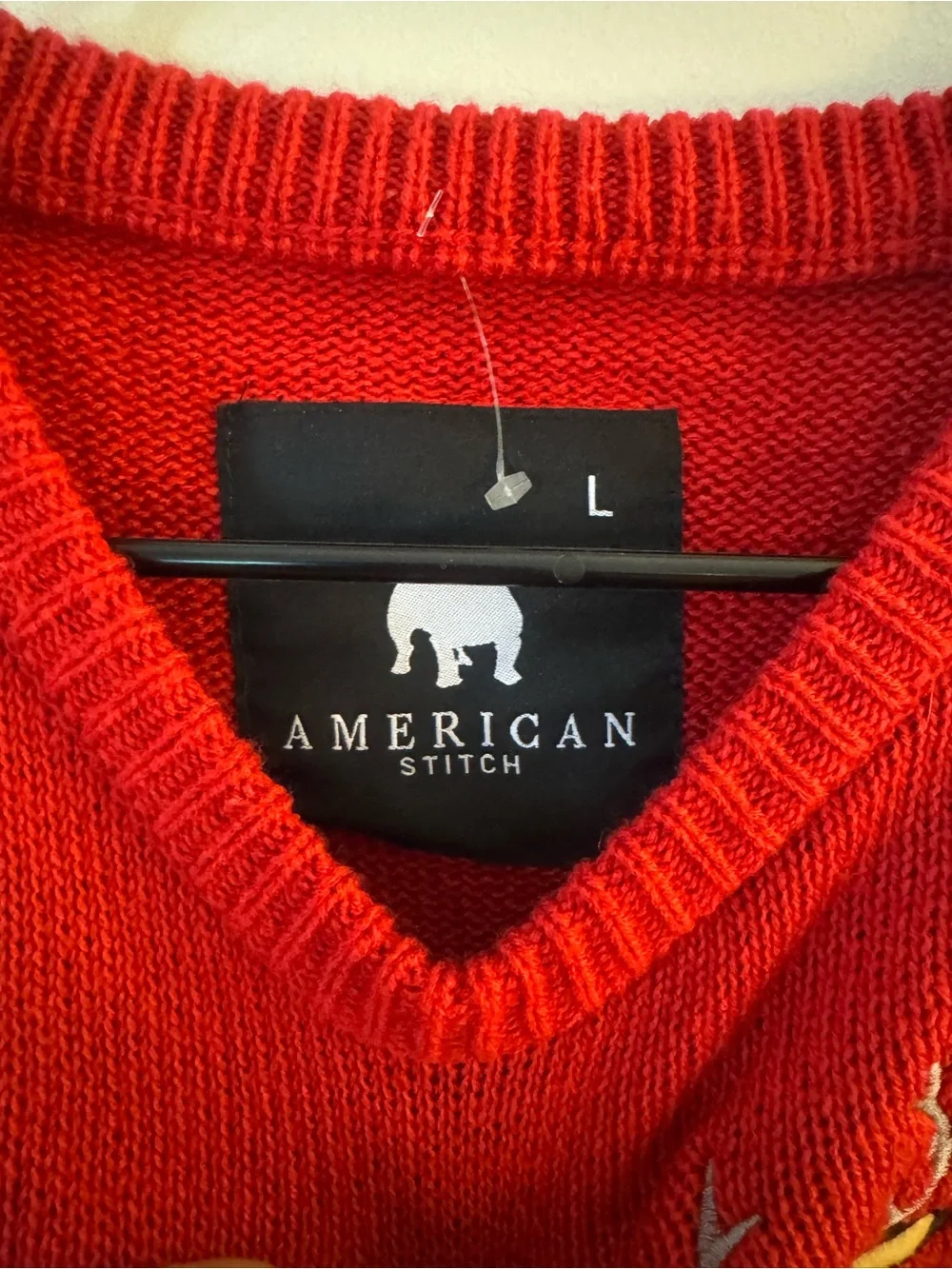 American Stitch Red 'Straight Outta North Pole' Crewneck Sweater